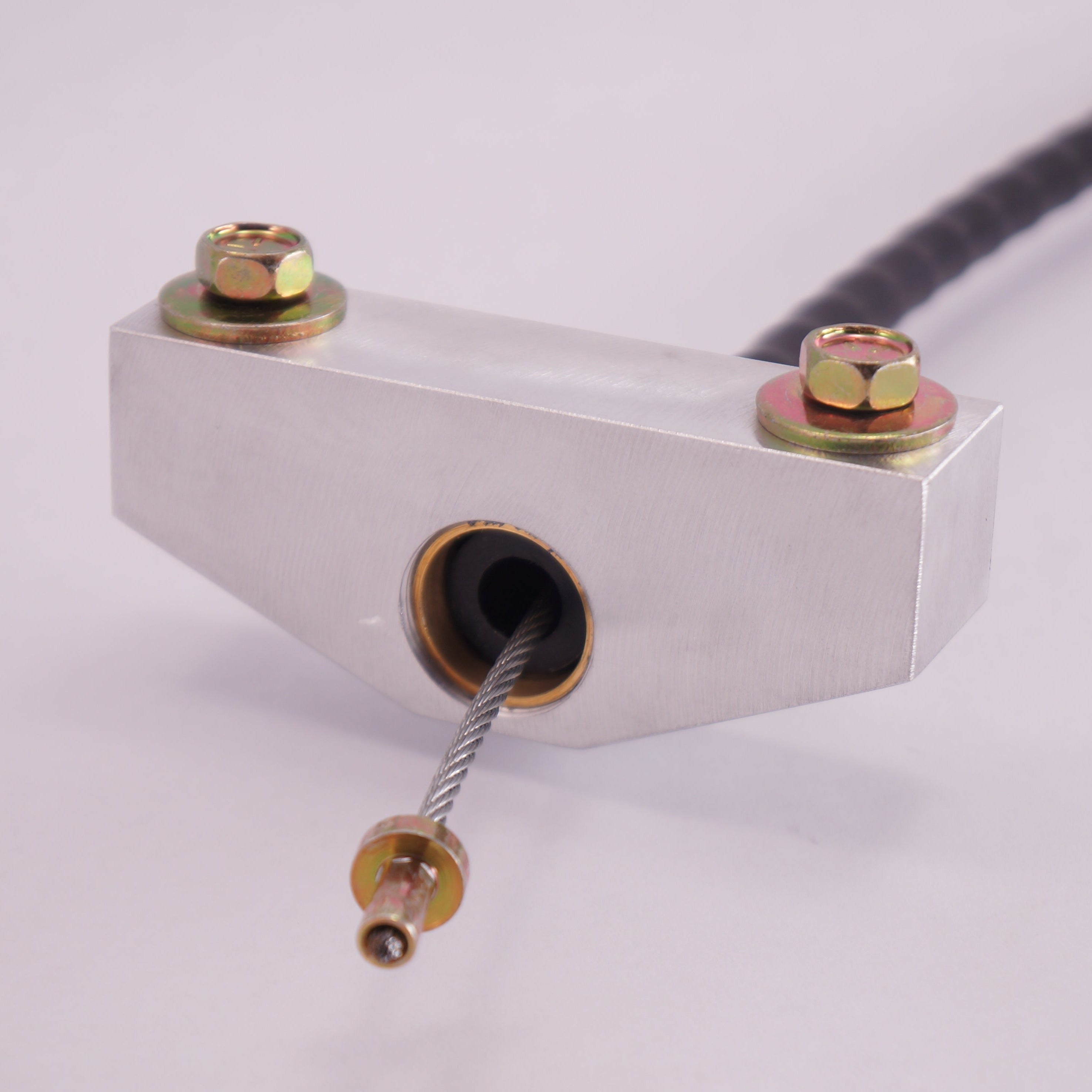 65-66 Mustang Adjustable Billet Aluminum Clutch Cable Stop / Firewall Brace