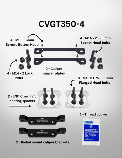 2003-11 Crown Vic Big Brake Adapter Kits (Six-Piston Brembos - DarkHorse/GT350/PP)