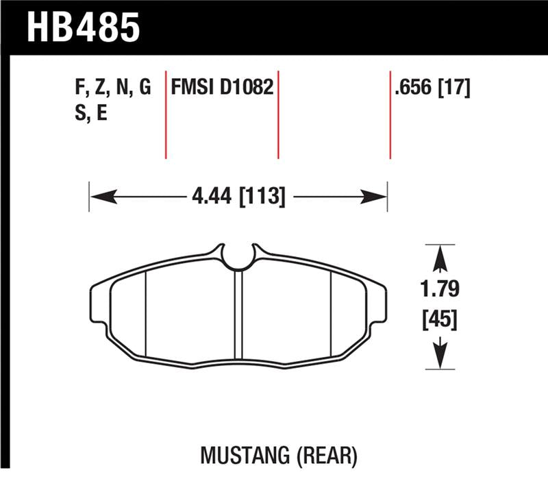 Hawk HP+ Rear Brake Pads 2005-2007 Mustang